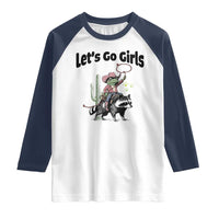 Cowboy Frog Riding Raccoon Raglan Shirt Let's Go Girls - Wonder Print Shop