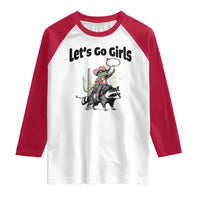 Cowboy Frog Riding Raccoon Raglan Shirt Let's Go Girls - Wonder Print Shop