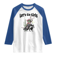Cowboy Frog Riding Raccoon Raglan Shirt Let's Go Girls - Wonder Print Shop