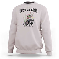 Cowboy Frog Riding Raccoon Sweatshirt Let's Go Girls - Wonder Print Shop