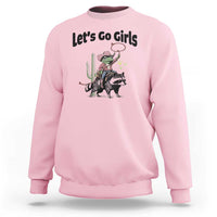 Cowboy Frog Riding Raccoon Sweatshirt Let's Go Girls - Wonder Print Shop