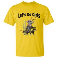 Cowboy Frog Riding Raccoon T Shirt Let's Go Girls - Wonder Print Shop
