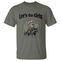 Cowboy Frog Riding Raccoon T Shirt Let's Go Girls - Wonder Print Shop