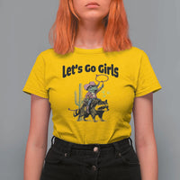 Cowboy Frog Riding Raccoon T Shirt For Women Let's Go Girls - Wonder Print Shop