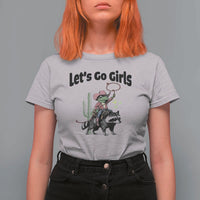 Cowboy Frog Riding Raccoon T Shirt For Women Let's Go Girls - Wonder Print Shop