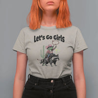 Cowboy Frog Riding Raccoon T Shirt For Women Let's Go Girls - Wonder Print Shop