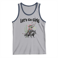 Cowboy Frog Riding Raccoon Tank Top Let's Go Girls - Wonder Print Shop