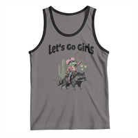 Cowboy Frog Riding Raccoon Tank Top Let's Go Girls - Wonder Print Shop