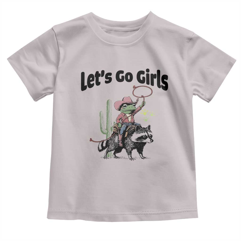 Cowboy Frog Riding Raccoon Toddler T Shirt Let's Go Girls - Wonder Print Shop