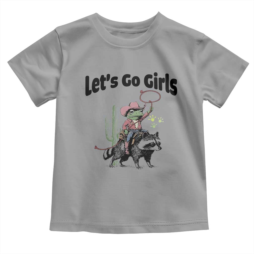 Cowboy Frog Riding Raccoon Toddler T Shirt Let's Go Girls - Wonder Print Shop