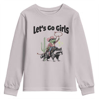 Cowboy Frog Riding Raccoon Youth Sweatshirt Let's Go Girls - Wonder Print Shop