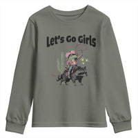 Cowboy Frog Riding Raccoon Youth Sweatshirt Let's Go Girls - Wonder Print Shop