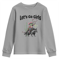 Cowboy Frog Riding Raccoon Youth Sweatshirt Let's Go Girls - Wonder Print Shop