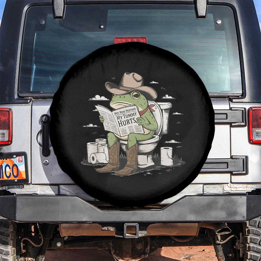 Funny Cowboy Frog Spare Tire Cover Not Now Partner My Tummy Hurts - Wonder Print Shop