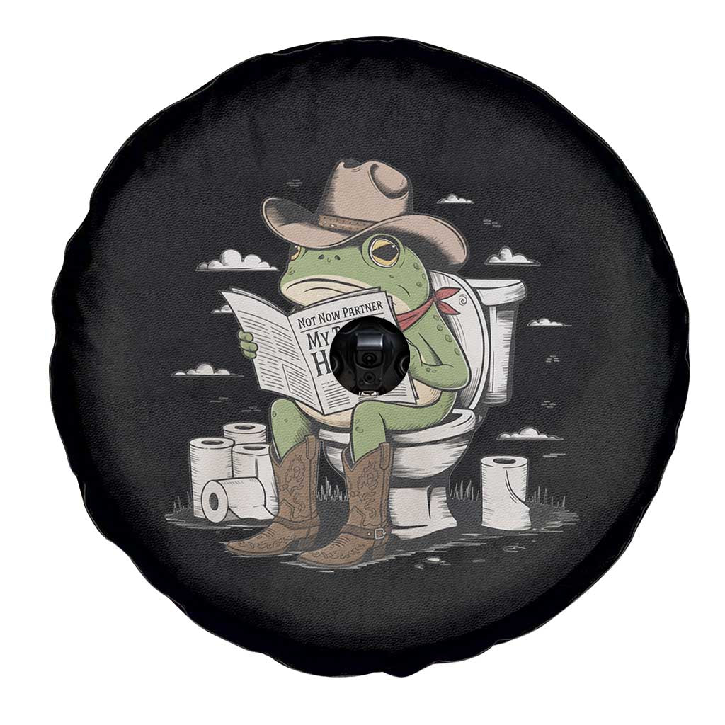 Funny Cowboy Frog Spare Tire Cover Not Now Partner My Tummy Hurts - Wonder Print Shop