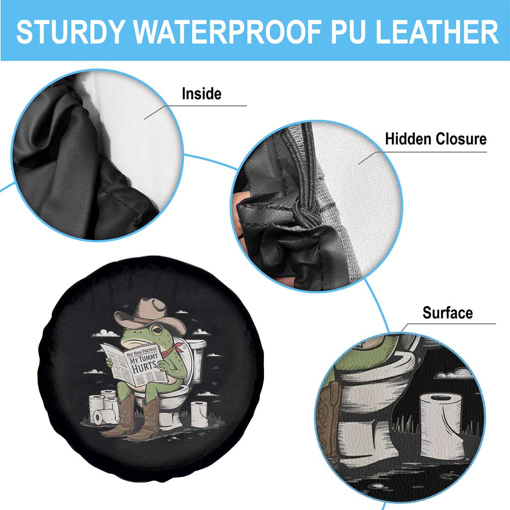 Funny Cowboy Frog Spare Tire Cover Not Now Partner My Tummy Hurts - Wonder Print Shop