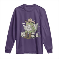 Funny Cowboy Frog Long Sleeve Shirt Not Now Partner My Tummy Hurts - Wonder Print Shop