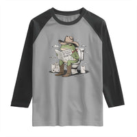 Funny Cowboy Frog Raglan Shirt Not Now Partner My Tummy Hurts - Wonder Print Shop