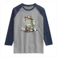 Funny Cowboy Frog Raglan Shirt Not Now Partner My Tummy Hurts - Wonder Print Shop