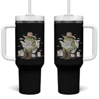 Funny Cowboy Frog Tumbler With Handle Not Now Partner My Tummy Hurts