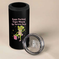 Funny Girls Trip Frog 4 in 1 Can Cooler Tumbler Bags Packed Flaps Waxed