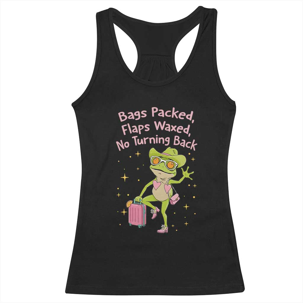 Funny Girls Trip Frog Racerback Tank Top Bags Packed Flaps Waxed - Wonder Print Shop