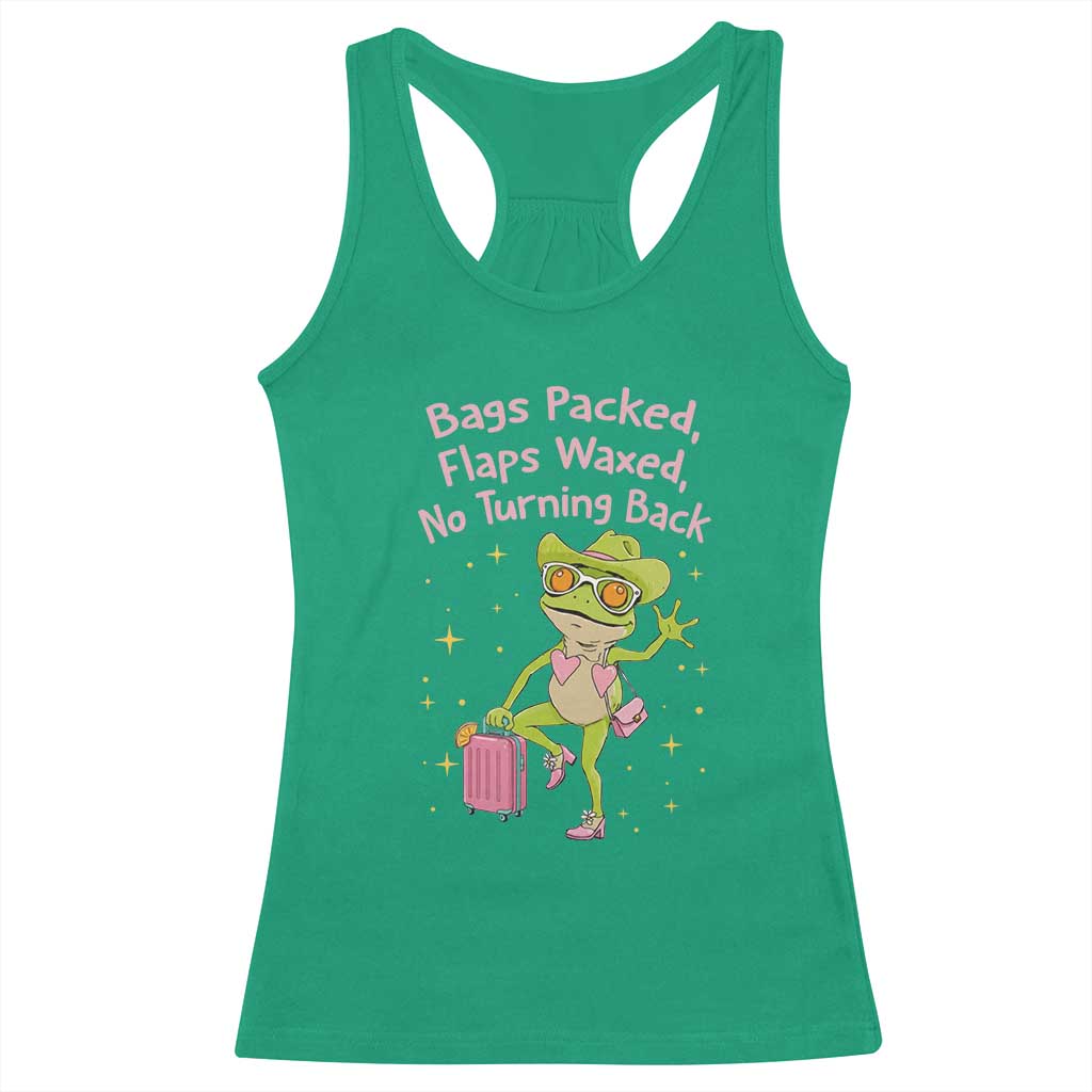 Funny Girls Trip Frog Racerback Tank Top Bags Packed Flaps Waxed - Wonder Print Shop