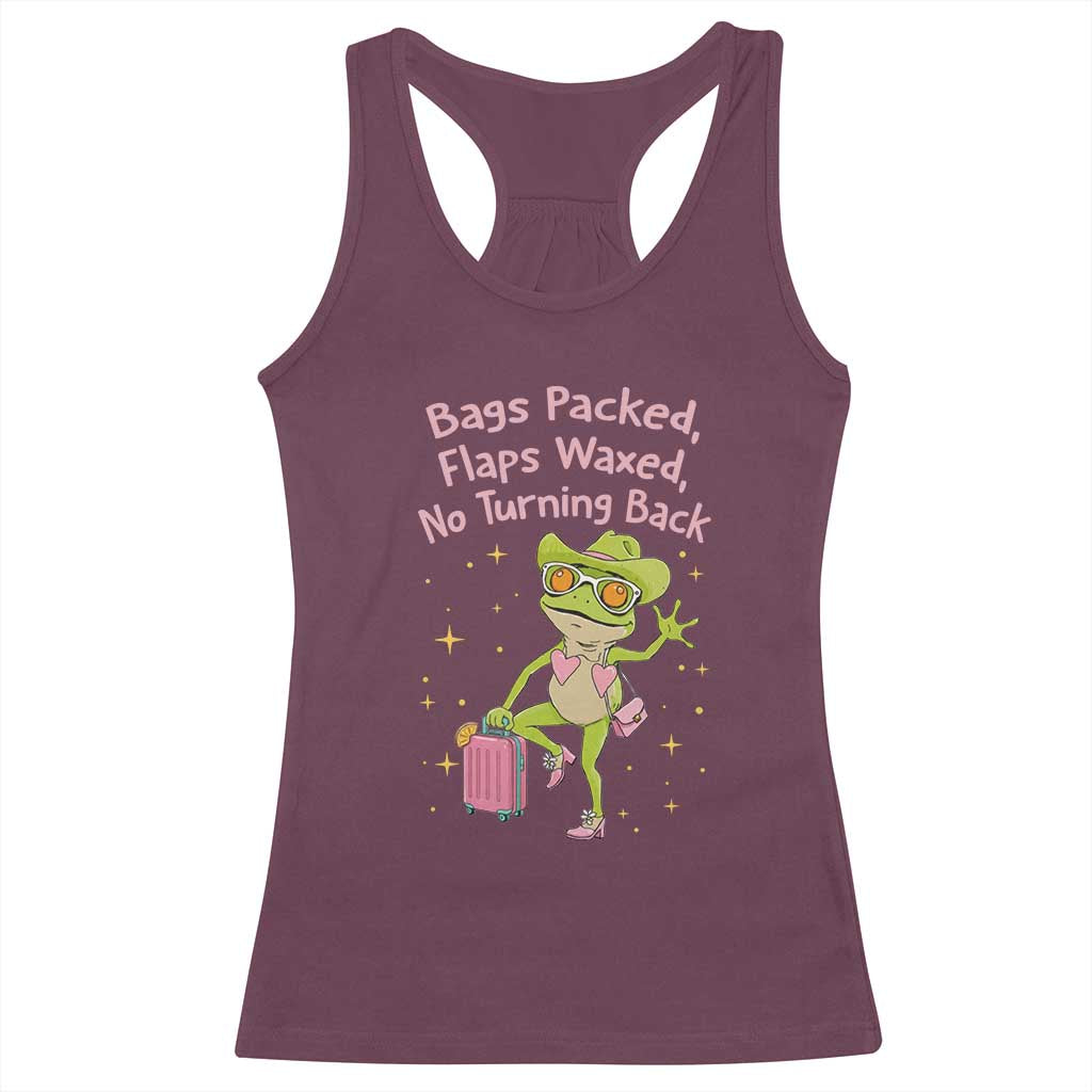 Funny Girls Trip Frog Racerback Tank Top Bags Packed Flaps Waxed - Wonder Print Shop