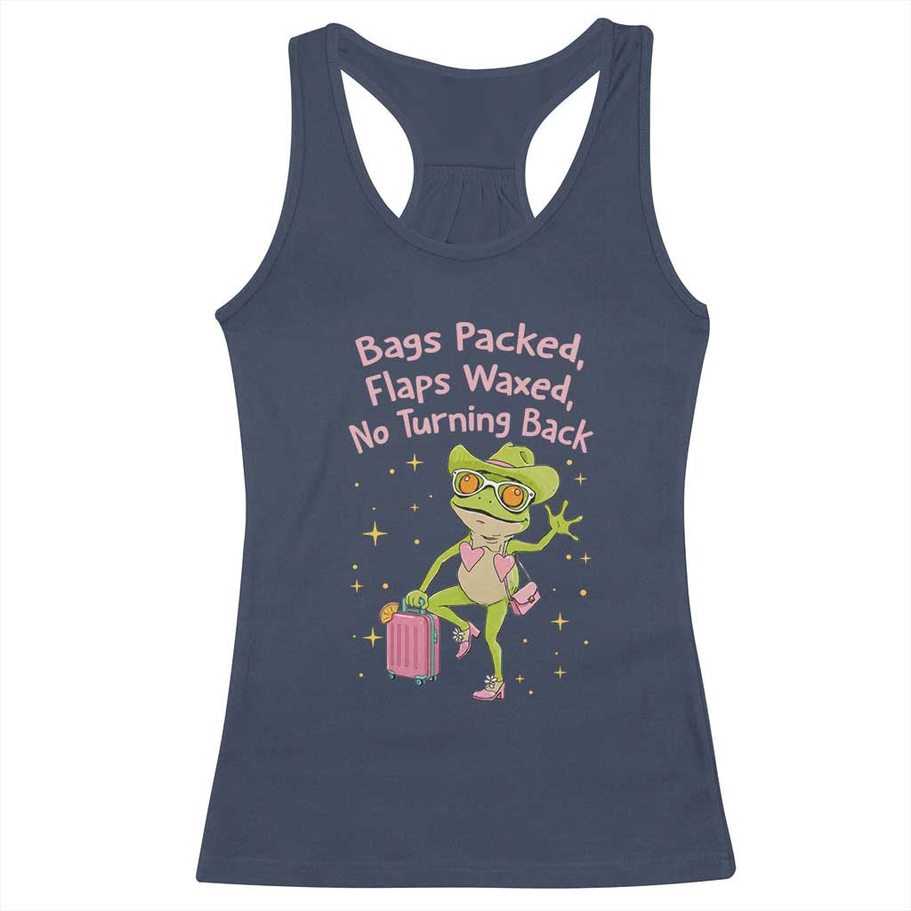 Funny Girls Trip Frog Racerback Tank Top Bags Packed Flaps Waxed - Wonder Print Shop