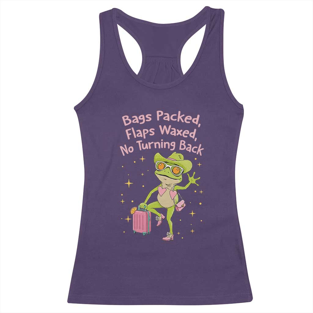 Funny Girls Trip Frog Racerback Tank Top Bags Packed Flaps Waxed - Wonder Print Shop