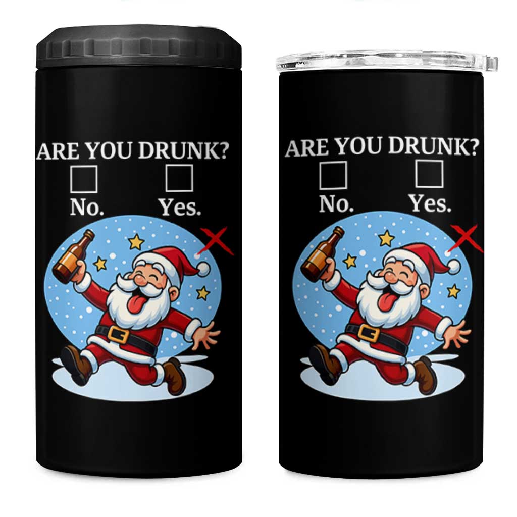Funny Christmas Drinking 4 in 1 Can Cooler Tumbler Are you Drunk Santa