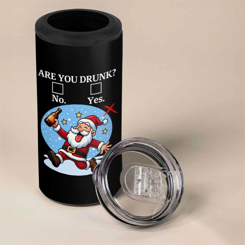 Funny Christmas Drinking 4 in 1 Can Cooler Tumbler Are you Drunk Santa