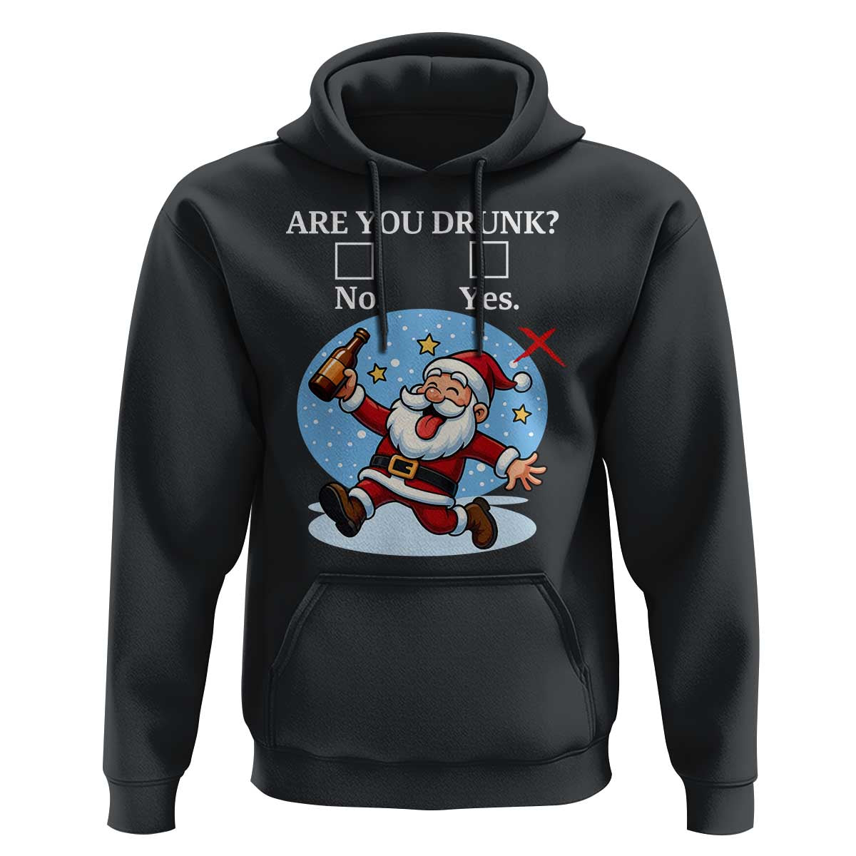 Funny Christmas Drinking Hoodie Are you Drunk Santa - Wonder Print Shop