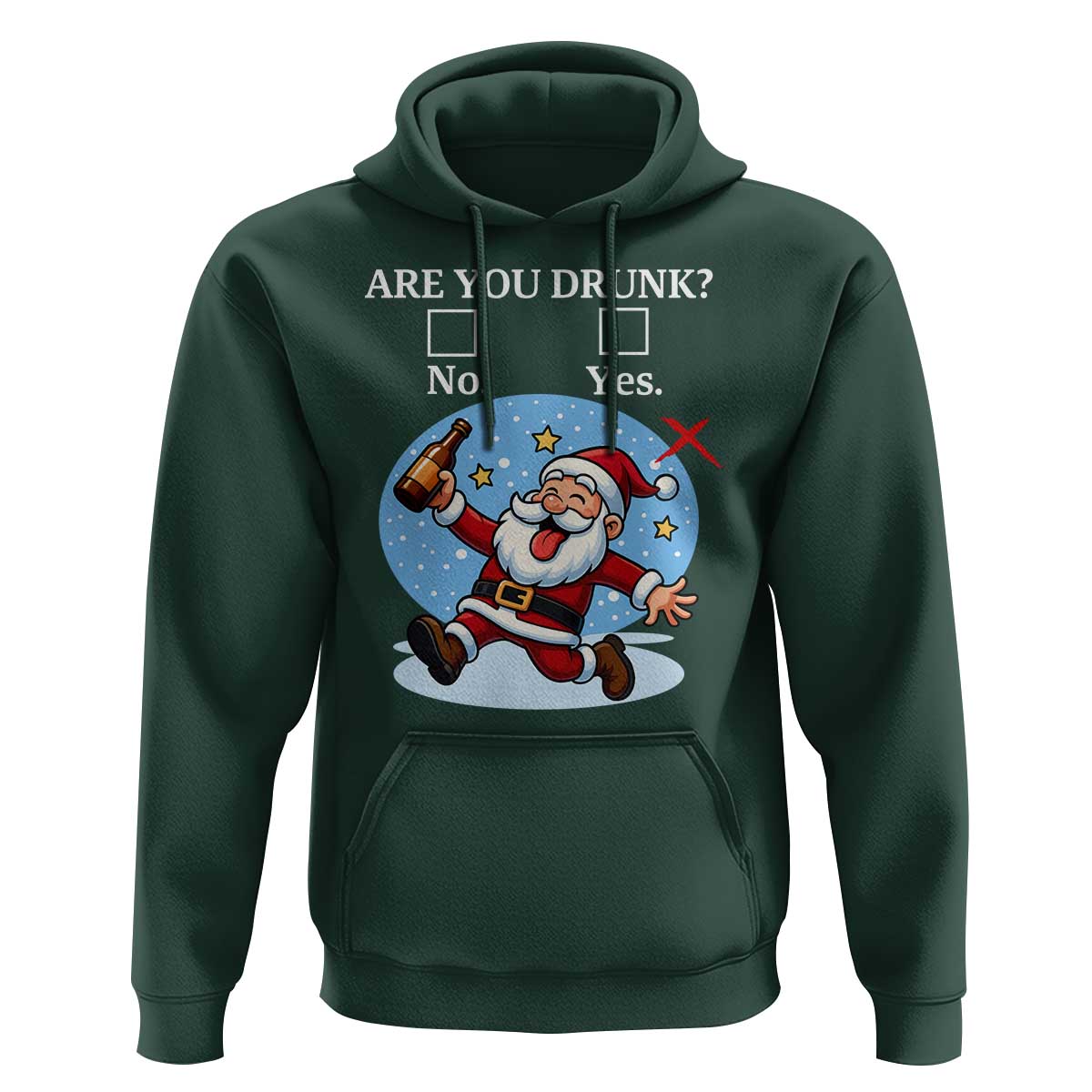 Funny Christmas Drinking Hoodie Are you Drunk Santa - Wonder Print Shop