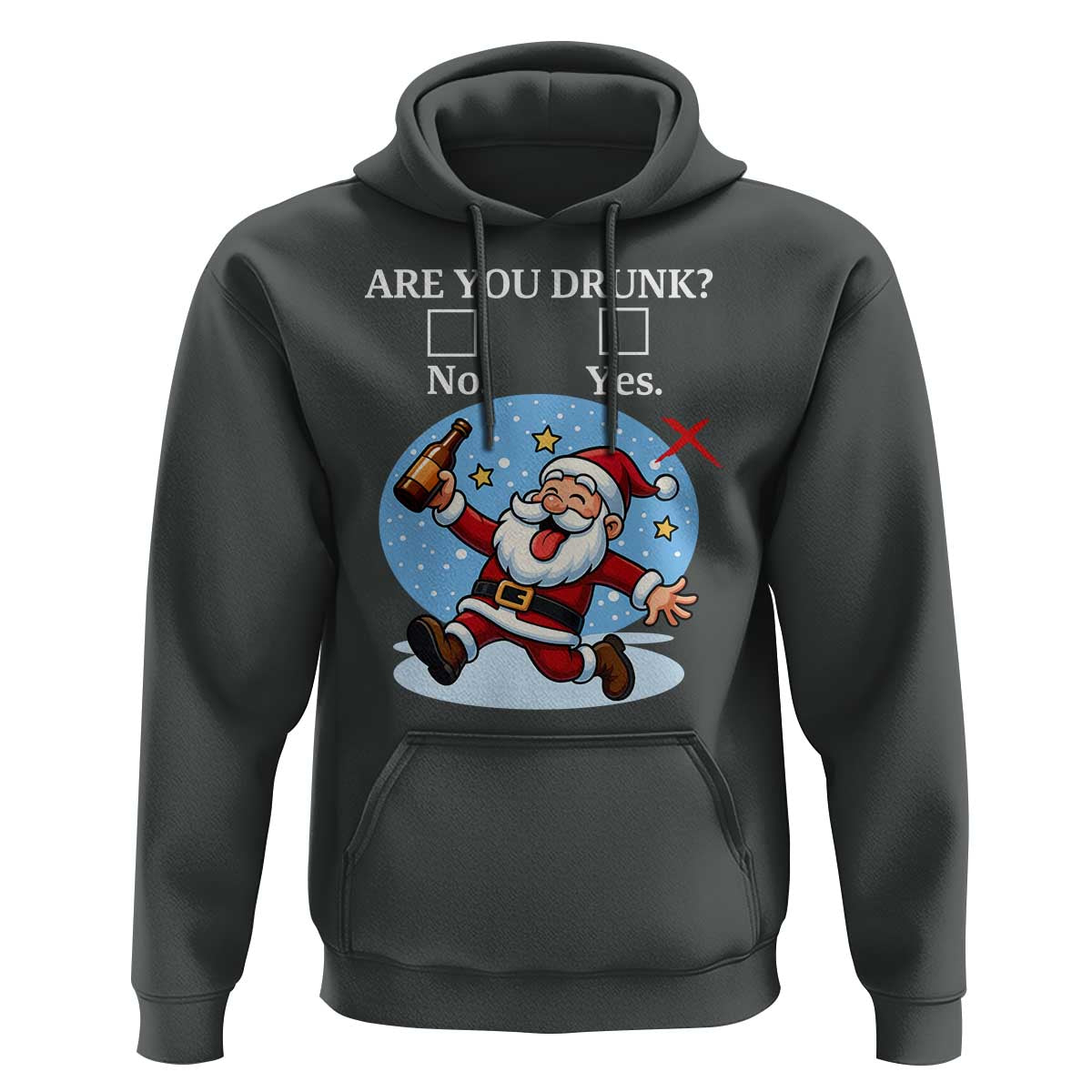 Funny Christmas Drinking Hoodie Are you Drunk Santa - Wonder Print Shop