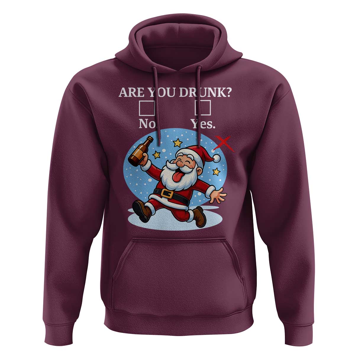 Funny Christmas Drinking Hoodie Are you Drunk Santa - Wonder Print Shop