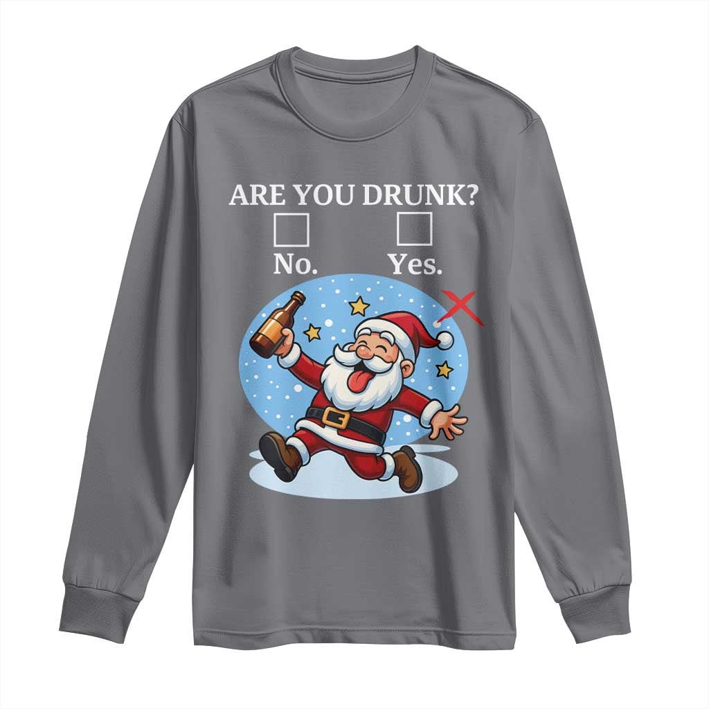 Funny Christmas Drinking Long Sleeve Shirt Are you Drunk Santa - Wonder Print Shop