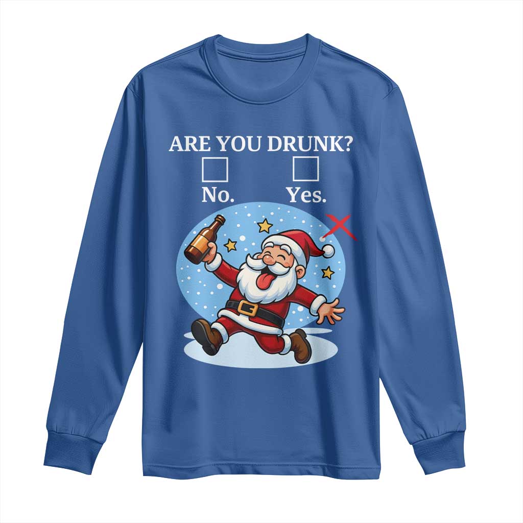 Funny Christmas Drinking Long Sleeve Shirt Are you Drunk Santa - Wonder Print Shop