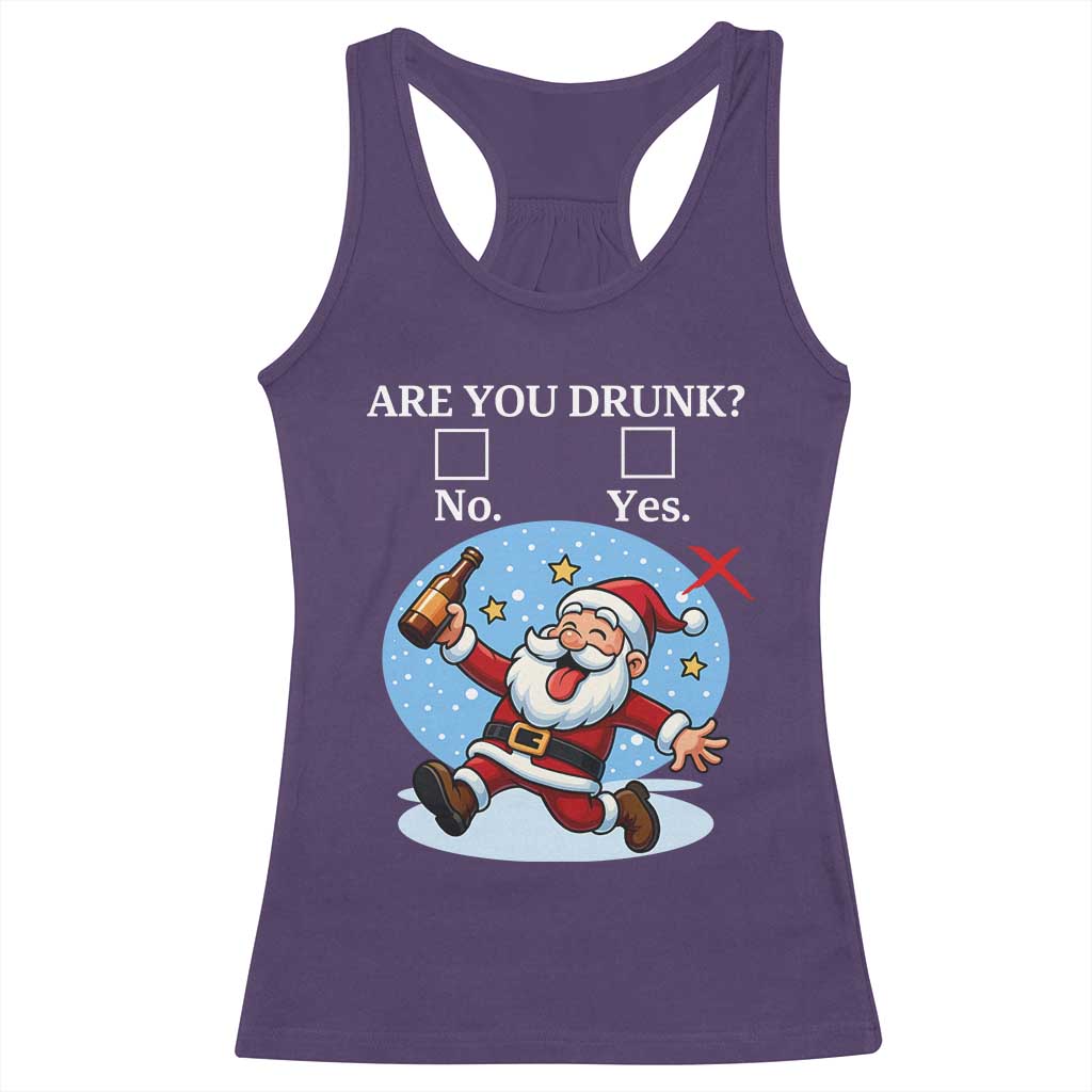 Funny Christmas Drinking Racerback Tank Top Are you Drunk Santa - Wonder Print Shop