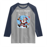 Funny Christmas Drinking Raglan Shirt Are you Drunk Santa - Wonder Print Shop