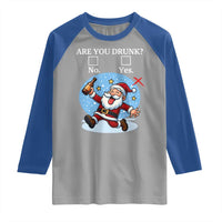 Funny Christmas Drinking Raglan Shirt Are you Drunk Santa - Wonder Print Shop