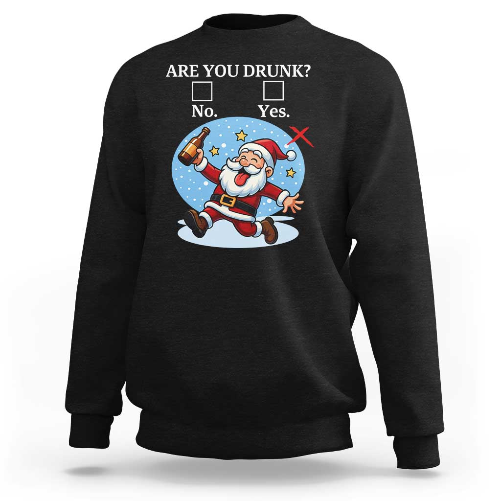 Funny Christmas Drinking Sweatshirt Are you Drunk Santa - Wonder Print Shop