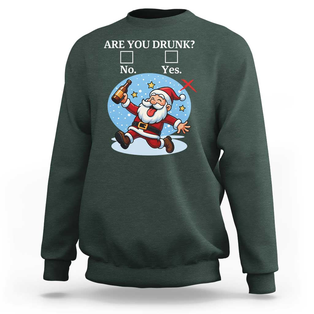 Funny Christmas Drinking Sweatshirt Are you Drunk Santa - Wonder Print Shop
