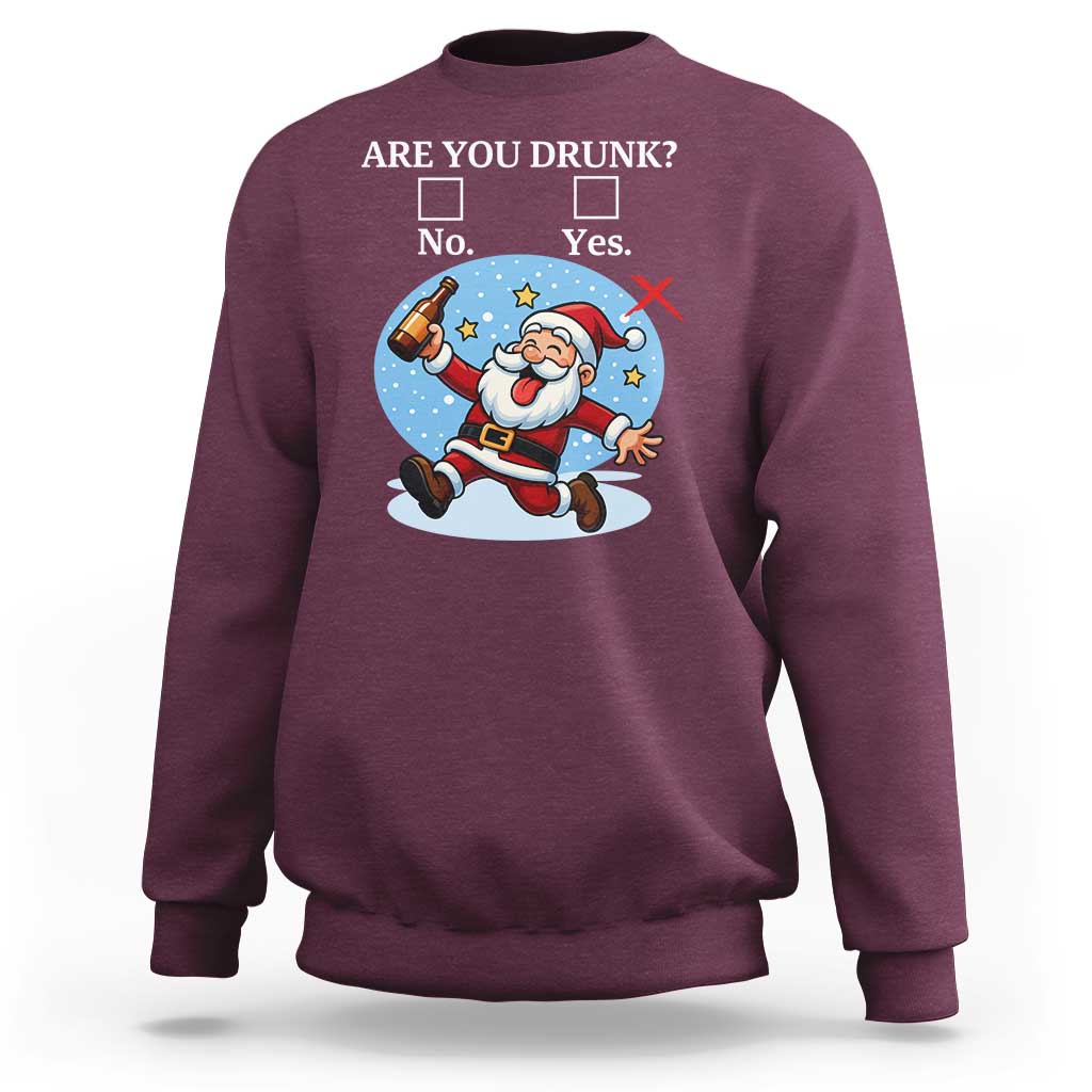 Funny Christmas Drinking Sweatshirt Are you Drunk Santa - Wonder Print Shop