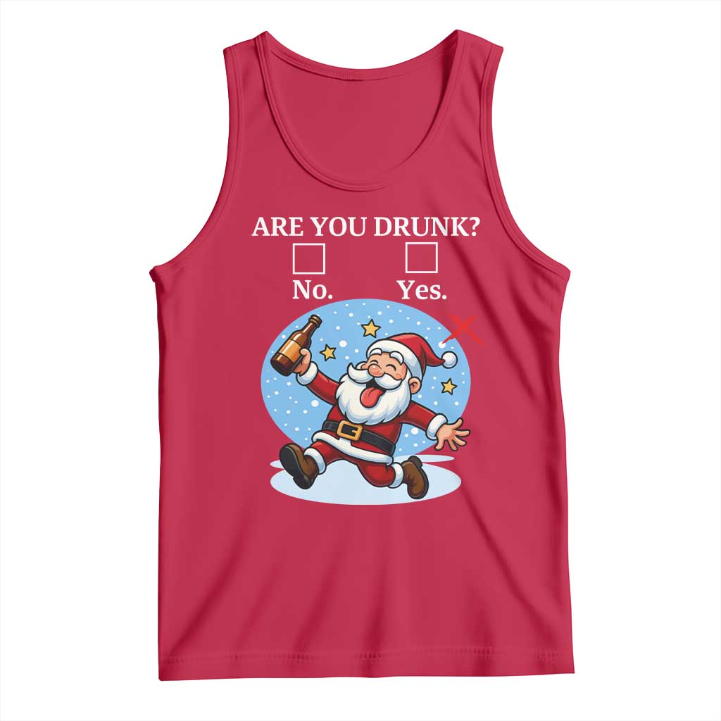 Funny Christmas Drinking Tank Top Are you Drunk Santa - Wonder Print Shop