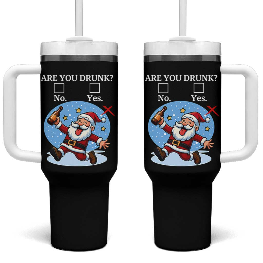 Funny Christmas Drinking Tumbler With Handle Are you Drunk Santa