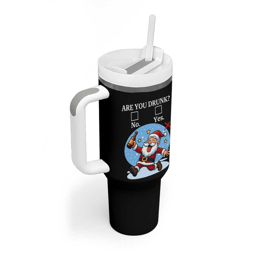 Funny Christmas Drinking Tumbler With Handle Are you Drunk Santa