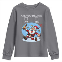 Funny Christmas Drinking Youth Sweatshirt Are you Drunk Santa - Wonder Print Shop