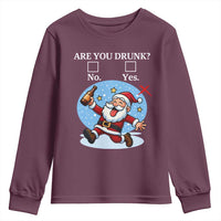 Funny Christmas Drinking Youth Sweatshirt Are you Drunk Santa - Wonder Print Shop