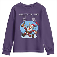 Funny Christmas Drinking Youth Sweatshirt Are you Drunk Santa - Wonder Print Shop